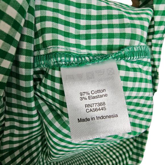 J Crew Tank Top Halter Tank Top High Neck Tank Top Gingham Top 10 Green White - Picture 7 of 8